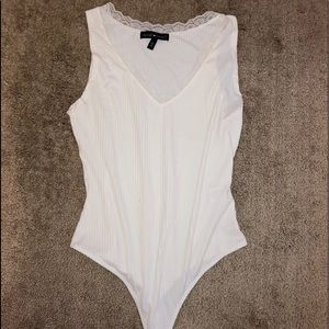 white lace body suit
